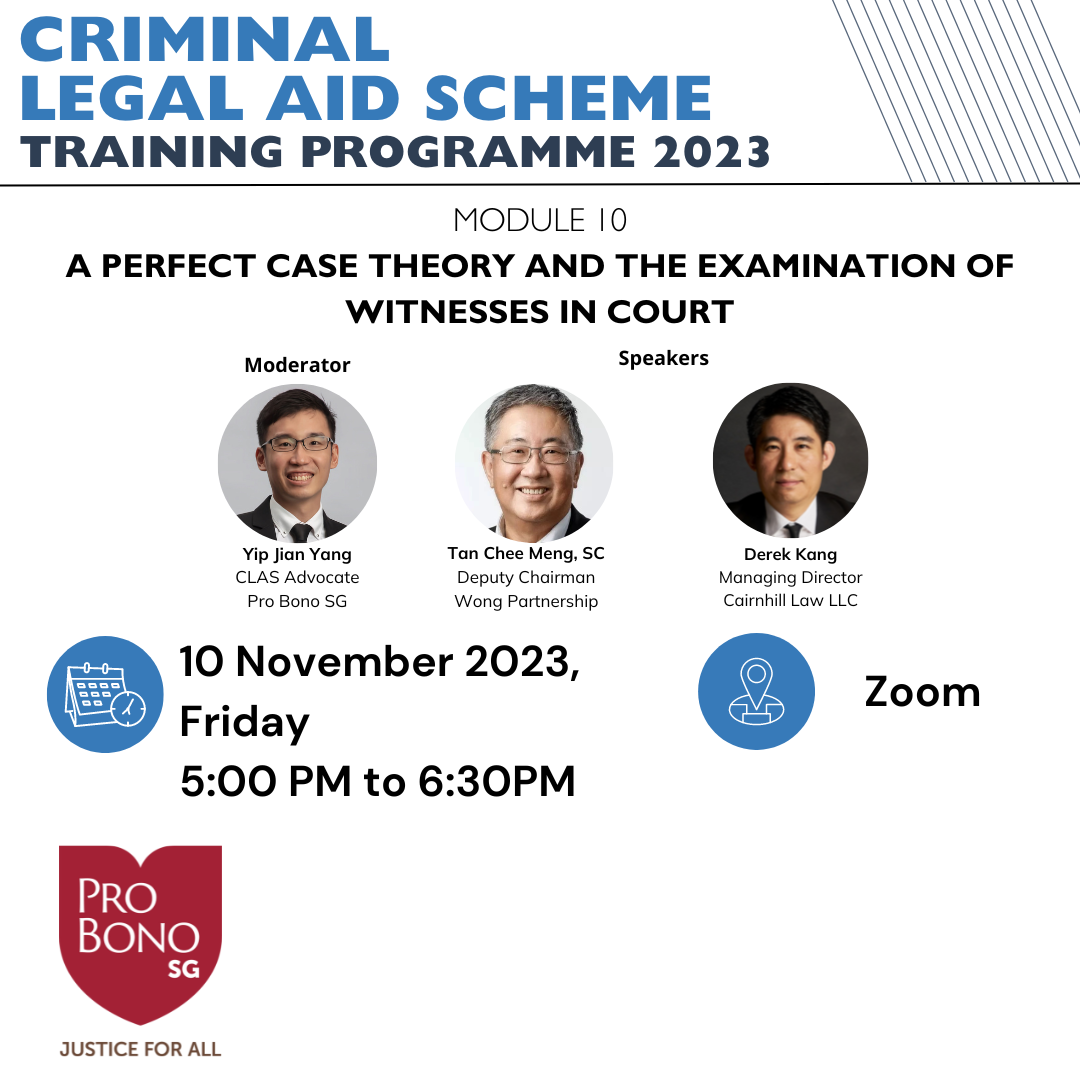 [CLAS Training Programme 2023] Module 10 A Perfect Case Theory and the Examination of Witnesses in Court