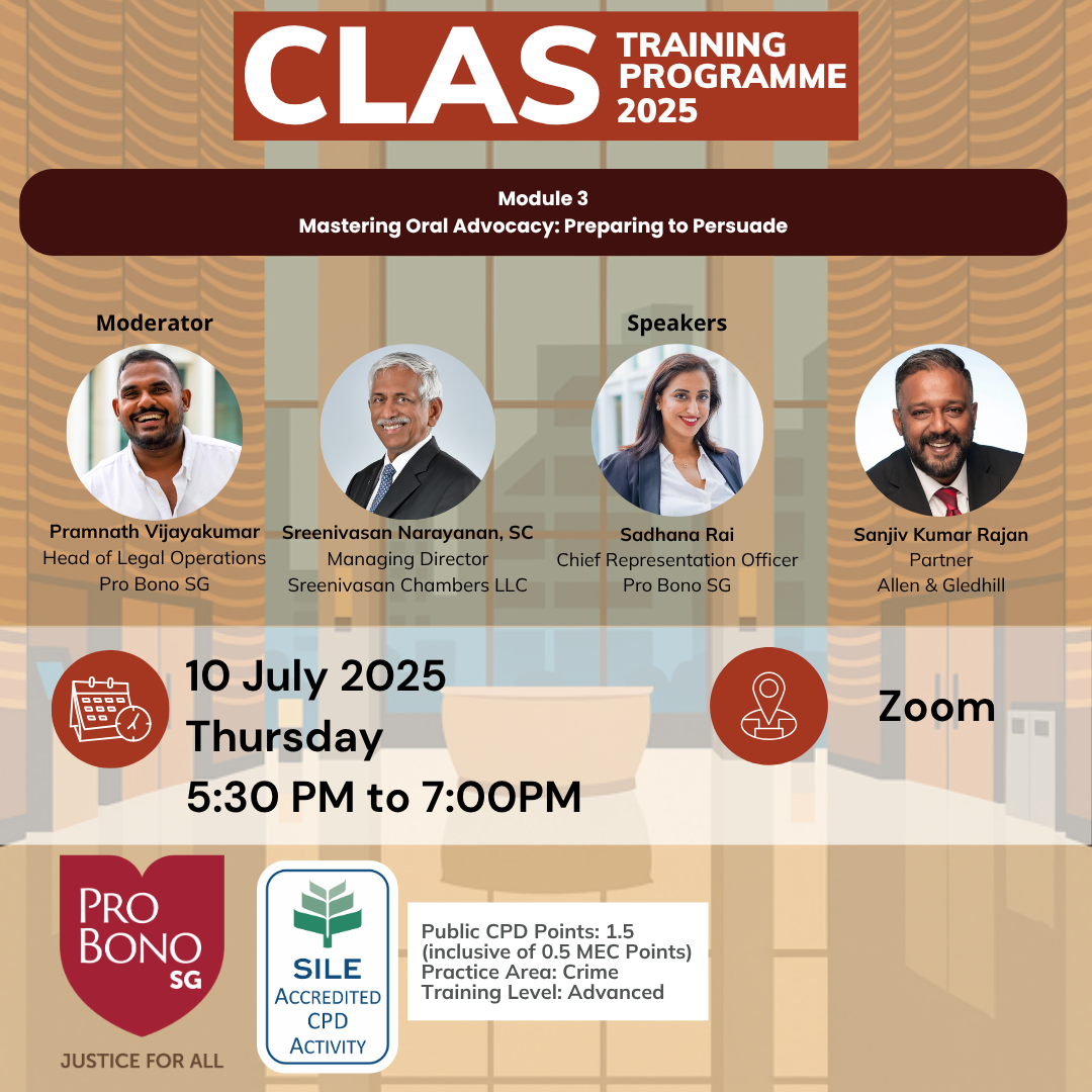 CLAS training programme 2025: Module 3 - Mastering Oral Advocacy