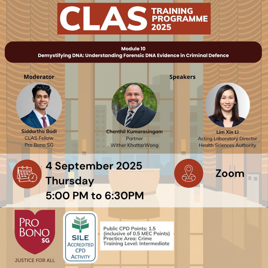 CLAS training programme: Understanding Forensic DNA evidence in Criminal Defence