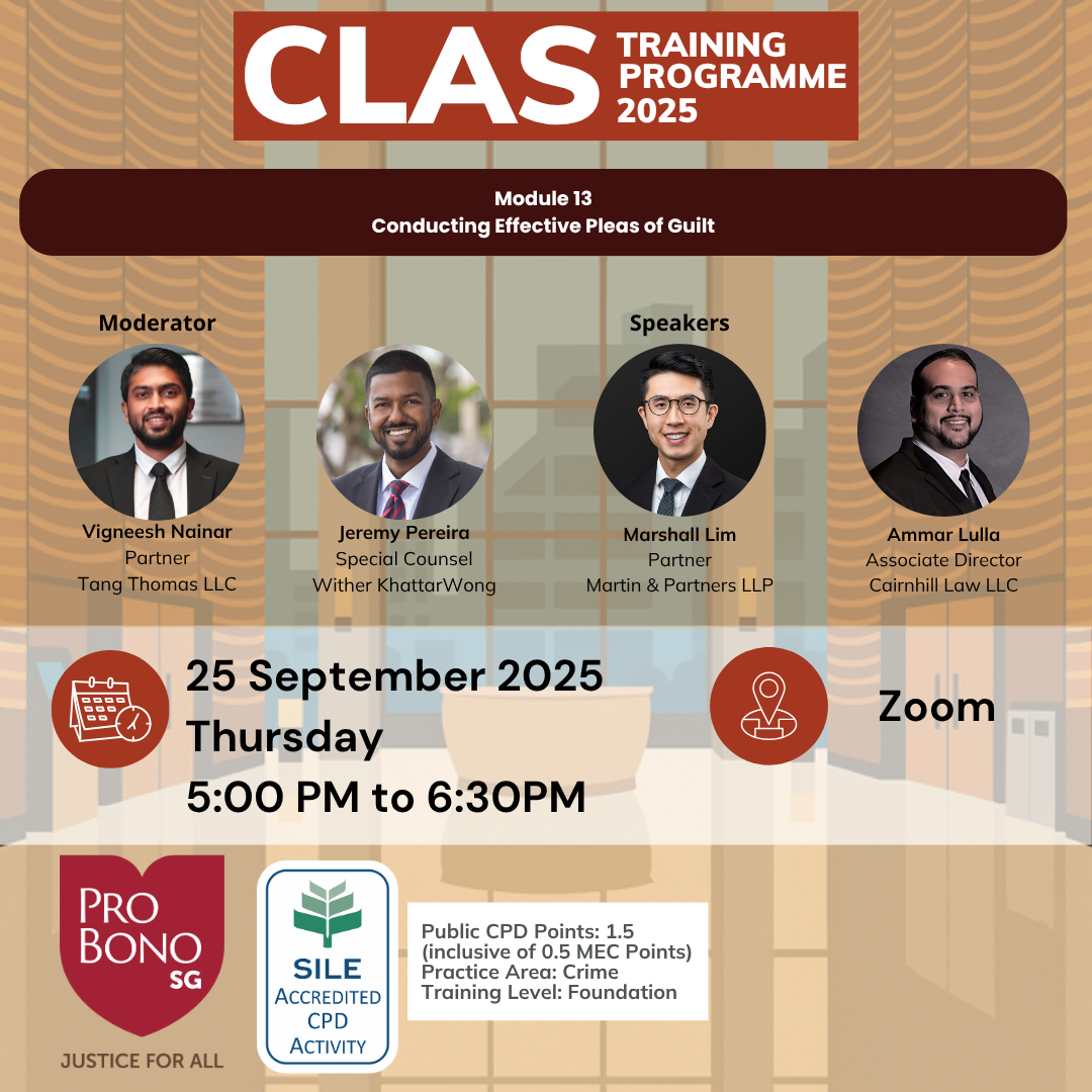CLAS training programme 2025: Conducting Effective Pleas of Guilt